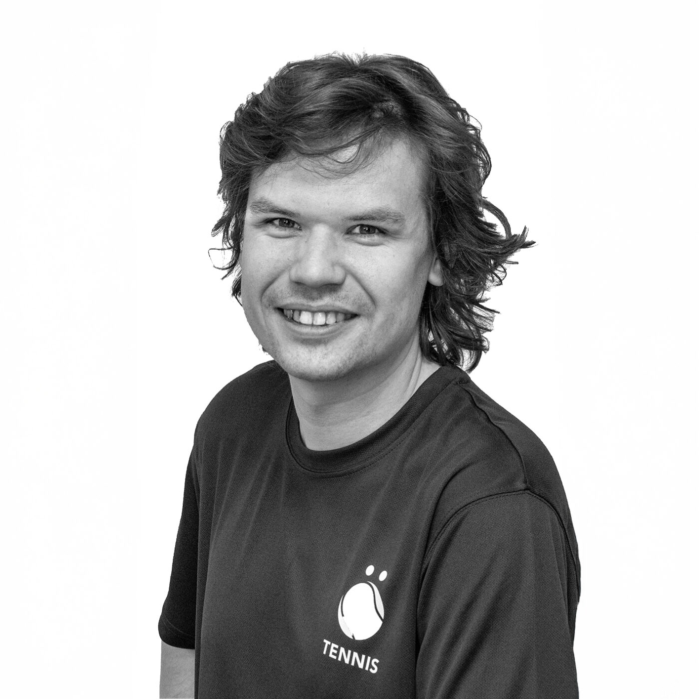 svartvit bild på Albin Hedlund som är tränare.